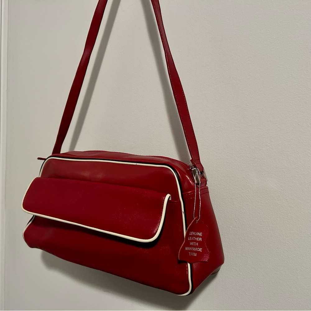 SOLD Vintage Red Leather Bag